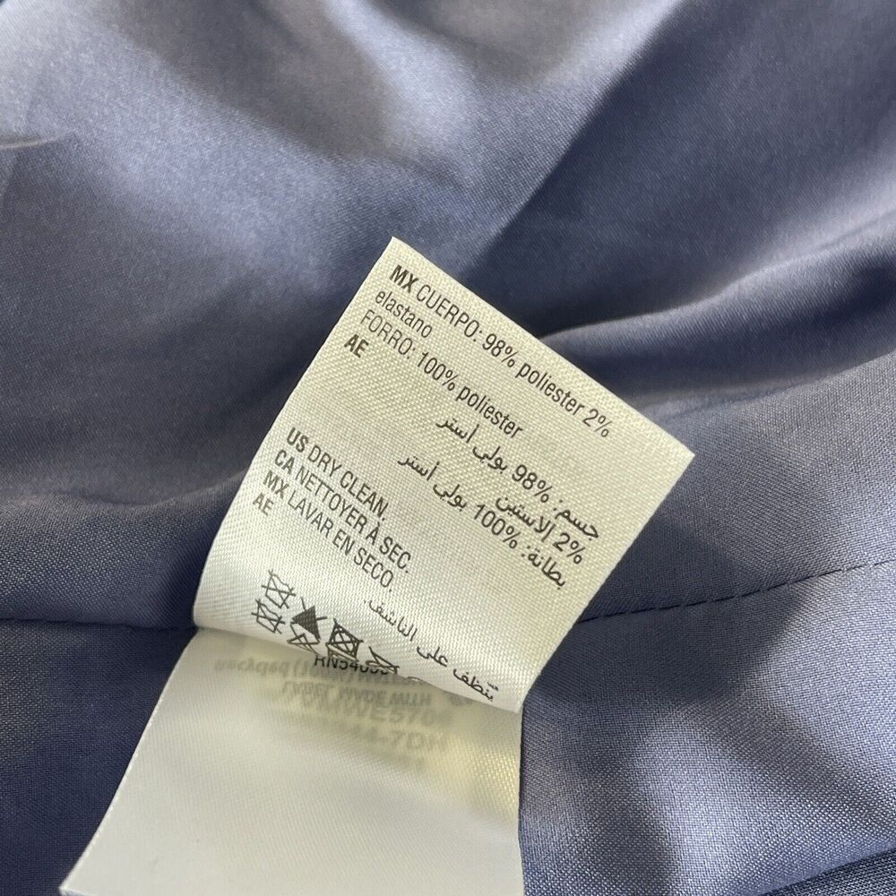Bar III XX-Small Blazer Jacket Open Front 3/4 Sleeve Lined Pockets Collared Blue - Picture 9 of 9